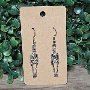 Alt Spooky Skeleton Dangle Earrings